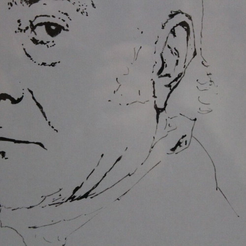 Odysseas Elytis portrait like new in A3 frame 21x30
