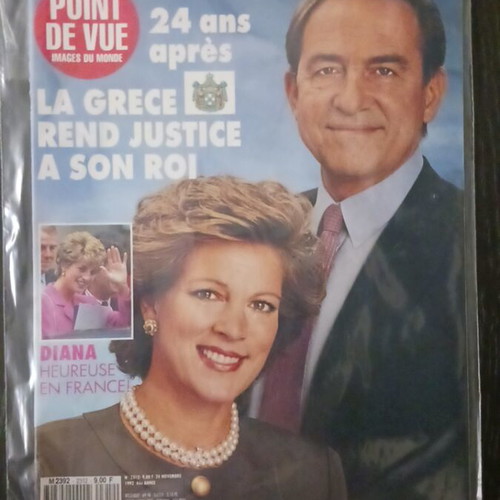 Point de Vue magazine King Konstantinos November 1992