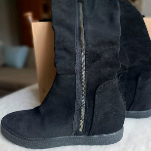 Geox boots used, black suede leather, size 38