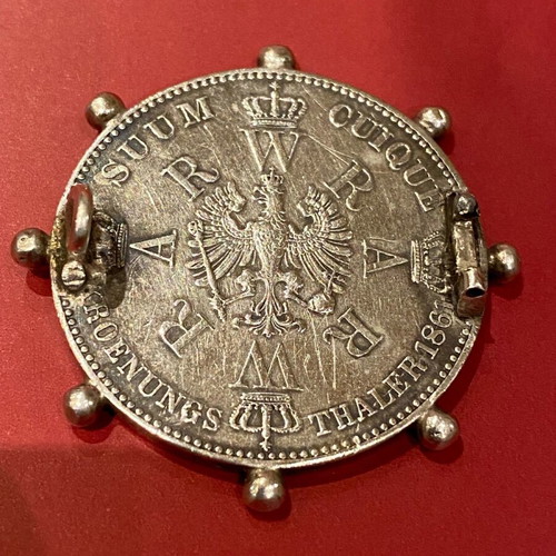 Silver coin 1861 Prussia in jewelry used