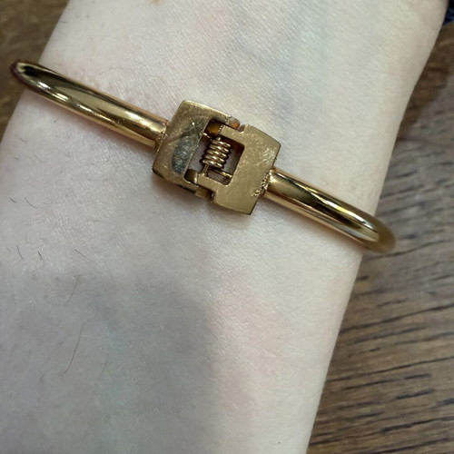 Gold stainless steel bracelet with zirconia new