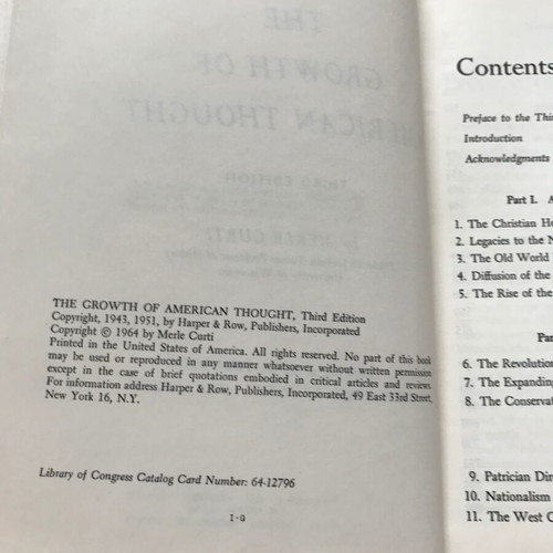 The Growth of American Thought book used, English, 1964 edition