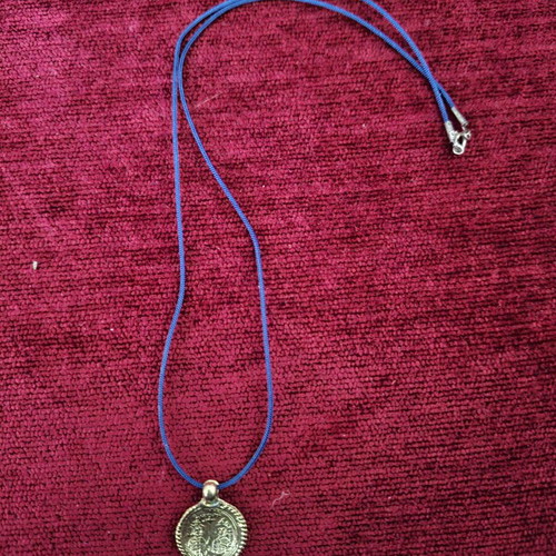 Women's necklace with Konstantinato pendant used, blue and gold