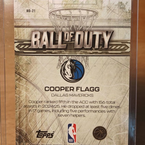 2025-26 Topps Chrome Ball of Duty Cooper Flagg #BD-21 RC card like new