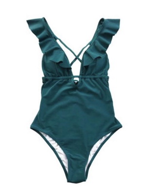 Cupshe one-piece swimsuit new, size M, petrol green