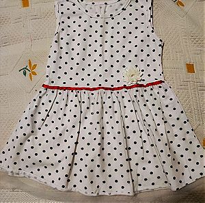 Φόρεμα χαριτωμένο παιδικό ασπρόμαυρο πουά με τούλι στη φούστα σε άριστη κατάσταση Νο 3 ετων