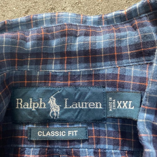 Ralph Lauren Oxford Classic Fit XXL Long Sleeve Shirt, blue red black