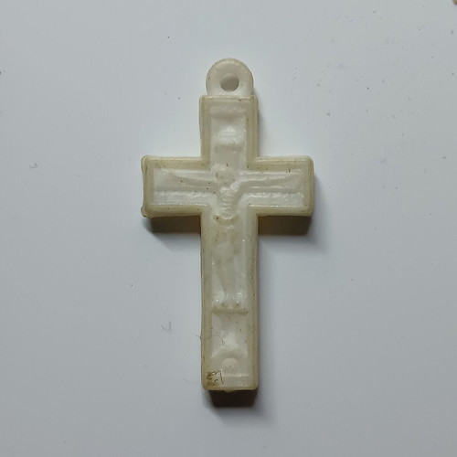 White cross pendant amulet like new