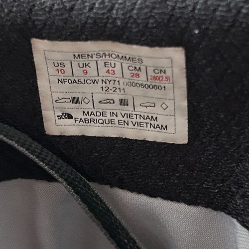 The North Face Vectiv Fastpack Mid Futurelight shoes used, waterproof membrane, size 43, gray