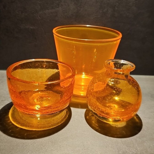 Fidrio glass set with extra orange pot