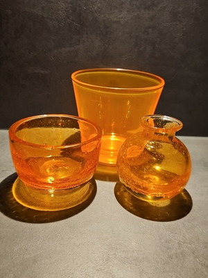 Fidrio glass set with extra orange pot