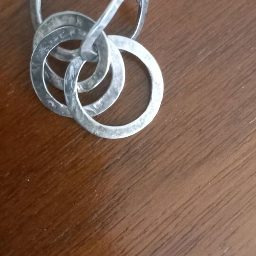 Silver handmade ring with rings