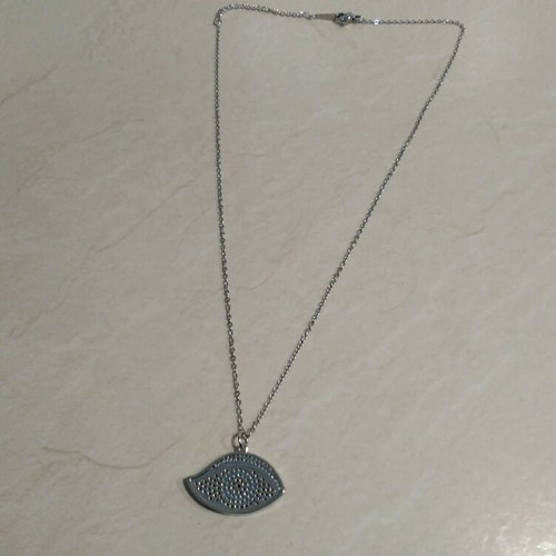 Women's necklace with turquoise and silver lucky eye design, like new