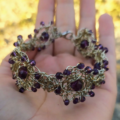 Handmade Iokasti bracelet in purple color new