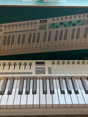 Novation Launchkey 49 MK4 MIDI keyboard controller with M-Audio sustain pedal