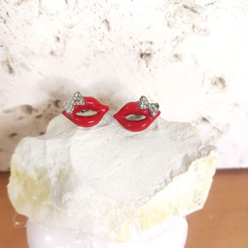 Women's Earrings 'Red Lips'
