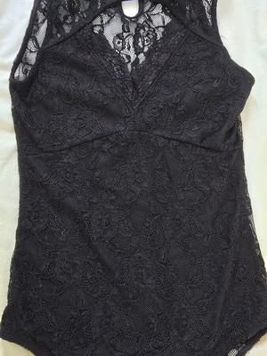 Stradivarius lace bodysuit, black, size S