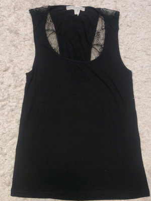 Attrattivo black blouse with lace back like new