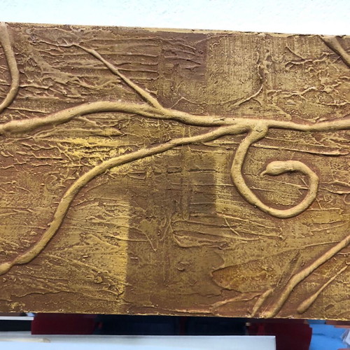 Pop art mirror like new, wooden 80x80 cm with handmade finish