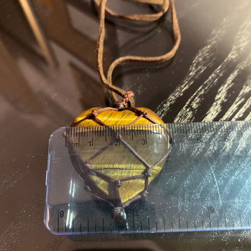 Tigers eye heart pendant made of semi-precious stone like new