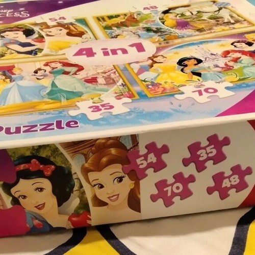Puzzle 4 in 1 - Disney Princess, Happy Day, 35/48/54/70 pieces, Trefl, 4€