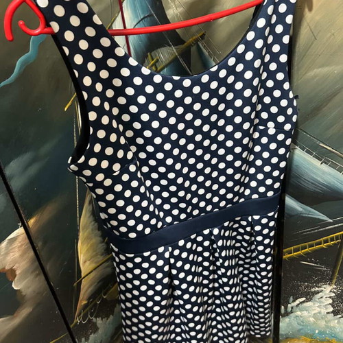 Women's polka dot dress like new, blue size M