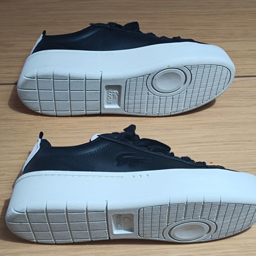Lacoste Carnaby Plat Leather Sneakers size 38 new, black and white