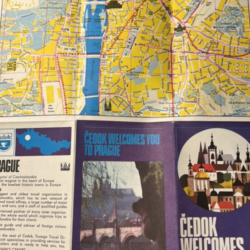 Prague Tourist Brochure used, 1982 Czechoslovakia map in English
