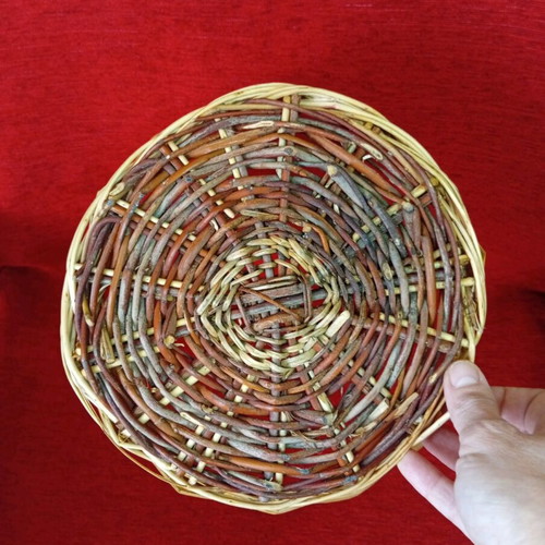 Handmade basket, diameter 28 cm, height 30 cm