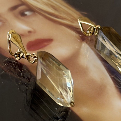 Smoky Quartz Earrings vintage, like new