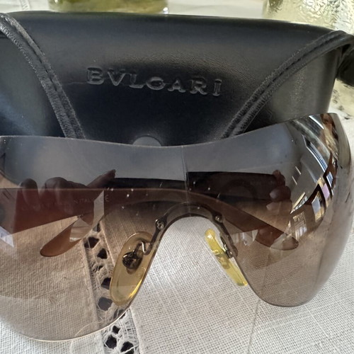 Bulgari 6009 shield sunglasses, brown gradient
