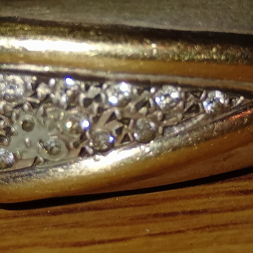 Silver 925 bracelet with 14k gold and diamonds used
