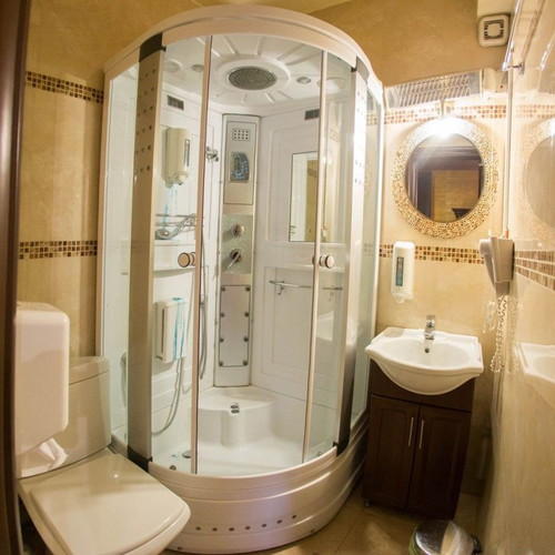 Shower cabin used with electric steam generator, music and dual lighting