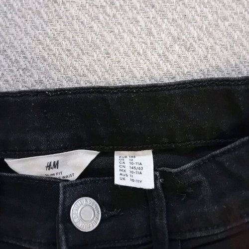 Children's black denim bermuda H&M like new, 146 cm, age 10