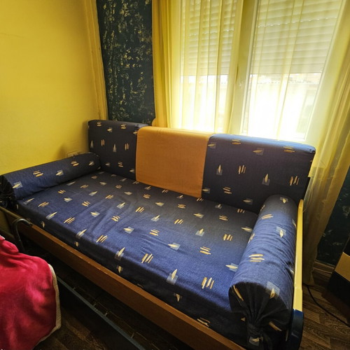 Complete children's bedroom furniture set used, blue and yellow tones