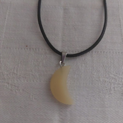 Necklace from PU leather like new, 45 cm + 5 cm extension, black and yellow