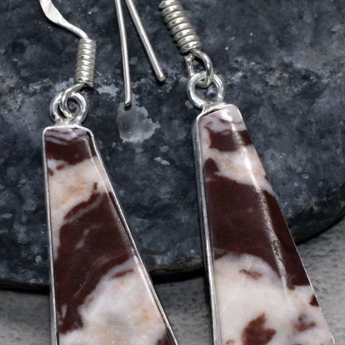 Coconut Jasper Earrings 2" New