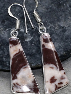 Coconut Jasper Earrings 2" New