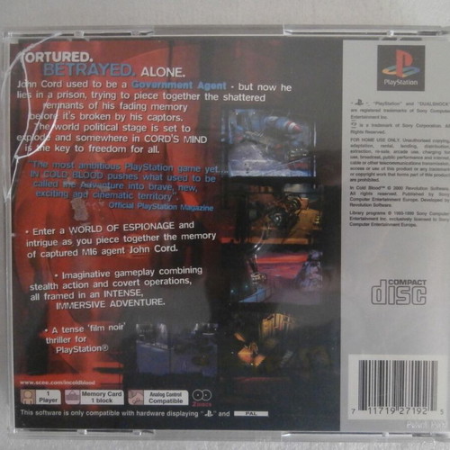 In Cold Blood PlayStation (PS1) used