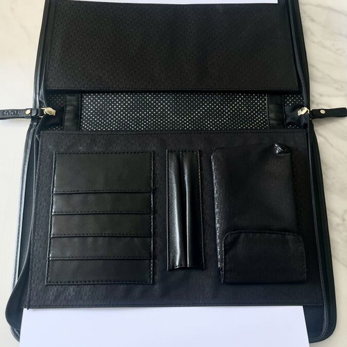 Tous luxury black document organizer briefcase