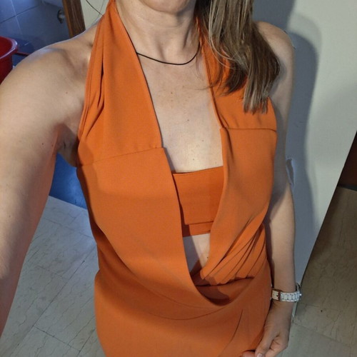 Women's jumpsuit s/m like new, orange with crop top