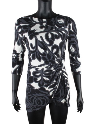 Frank Lyman blouse size M black and white floral, like new