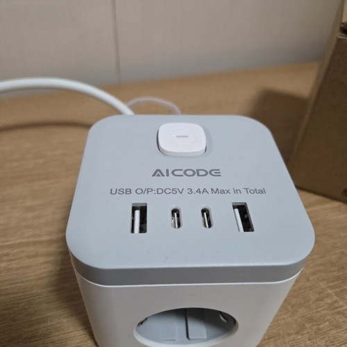 AICODE Cube Power Strip with USB Ports and Overload Protection new