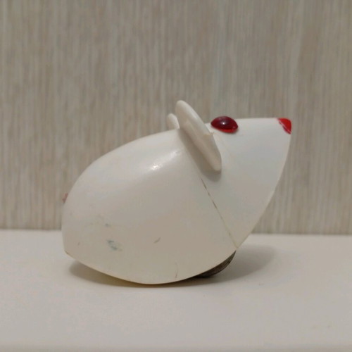 Vintage mechanical mouse Lehmann 935 West Germany used, white