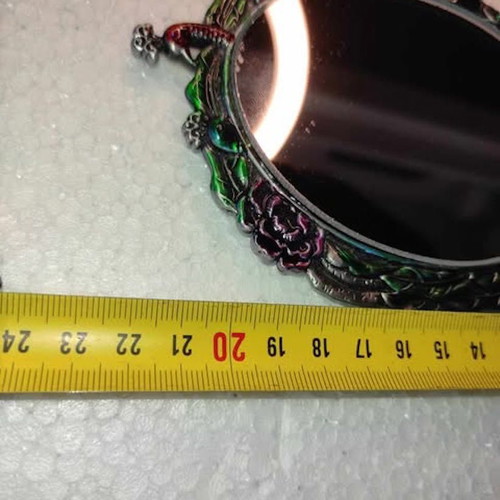 Colorful Hand Mirror with Large Double Peacock like new