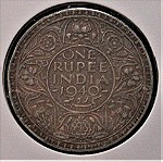 ONE RUPEE INDIA 1940 & 1/4 RUPEE 1943 George VI .