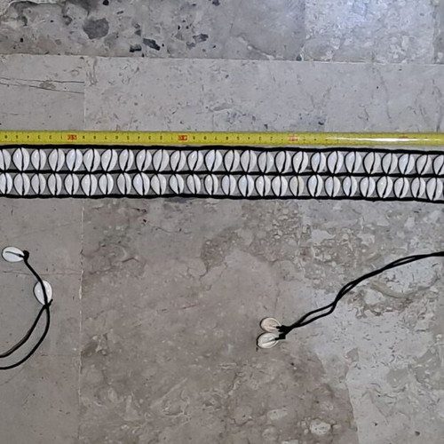 Women’s knitted belt with shells new, length 70 cm
