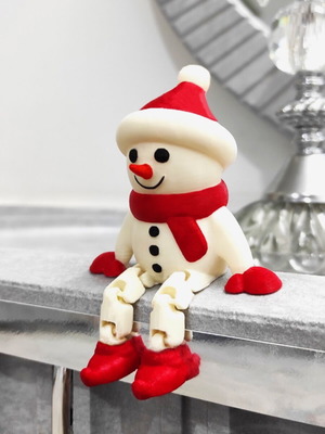 Christmas snowman decorative with movable legs new