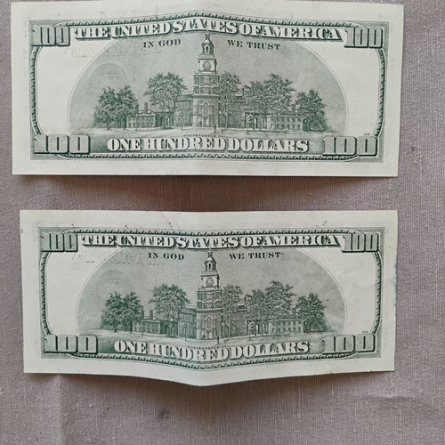 Five Uncirculated 100 Dollar Bills Benjamin Franklin