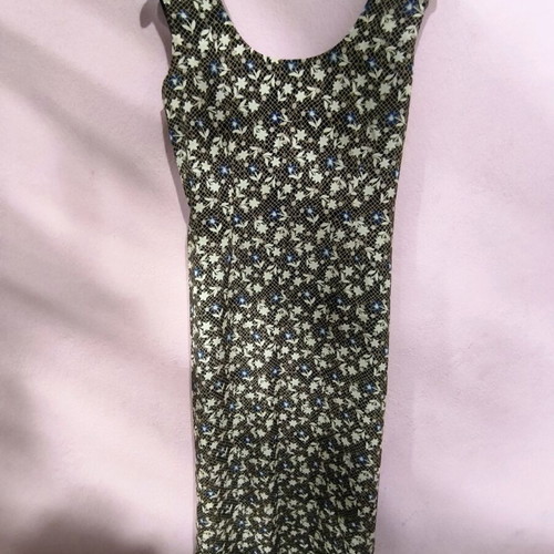 Vintage καφέ φόρεμα midi με λουλούδια customised σαν καινούργιο